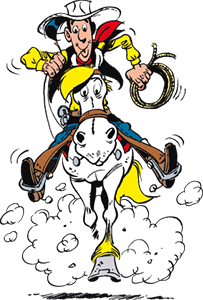 Lucky Luke reitet auf Jolly Jumper © Lucky Luke